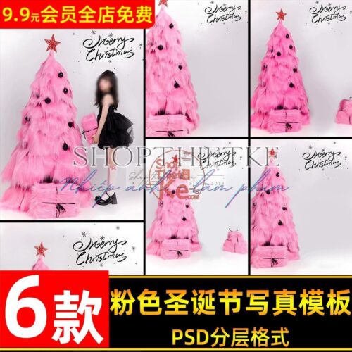 06 Mẫu Background Giáng Sinh Hồng Ngọt Ngào Mới Nhất 2024 (PSD)