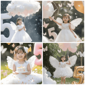 04 Mẫu Background Sinh Nhật Bé Gái 5 Tuổi JPG Sáng Tạo Bởi AI (JPG)