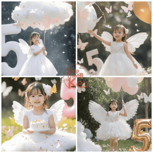 04 Mẫu Background Sinh Nhật Bé Gái 5 Tuổi JPG Sáng Tạo Bởi AI (JPG)