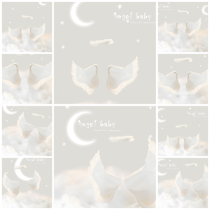 10 Background Thiên Thần Nhỏ Tone Màu Trắng Ngà Dễ Thương (PSD)