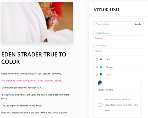Preset Eden Strader True to Color – Bộ 9 Preset Lightroom Mobile & Desktop (XMP/DNG)