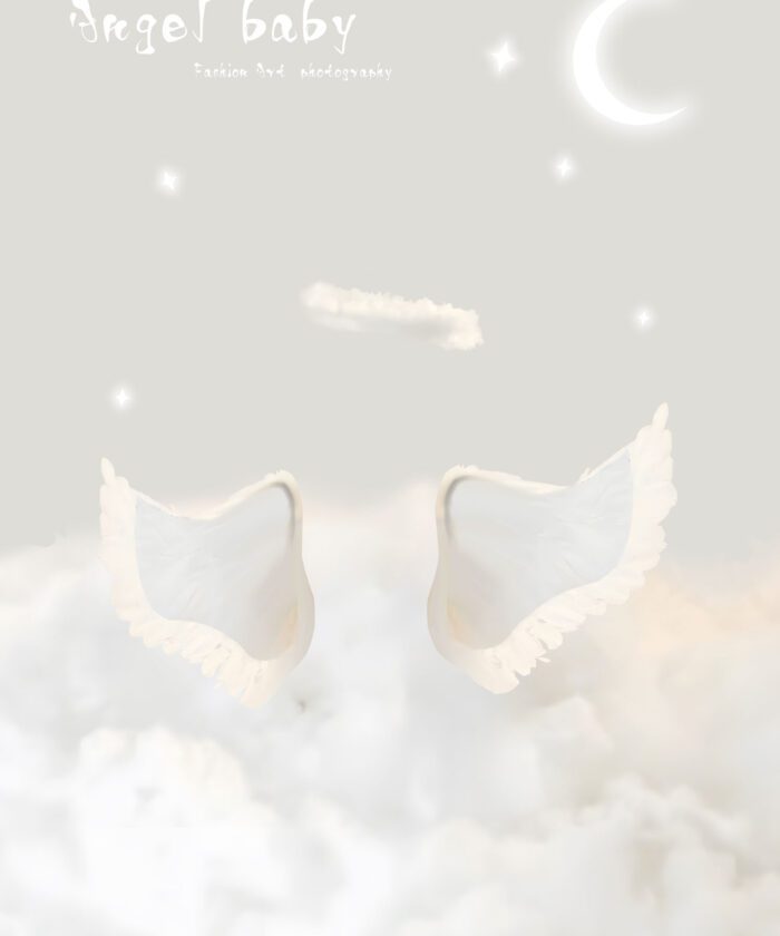 10 Background Thiên Thần Nhỏ Tone Màu Trắng Ngà Dễ Thương (PSD)