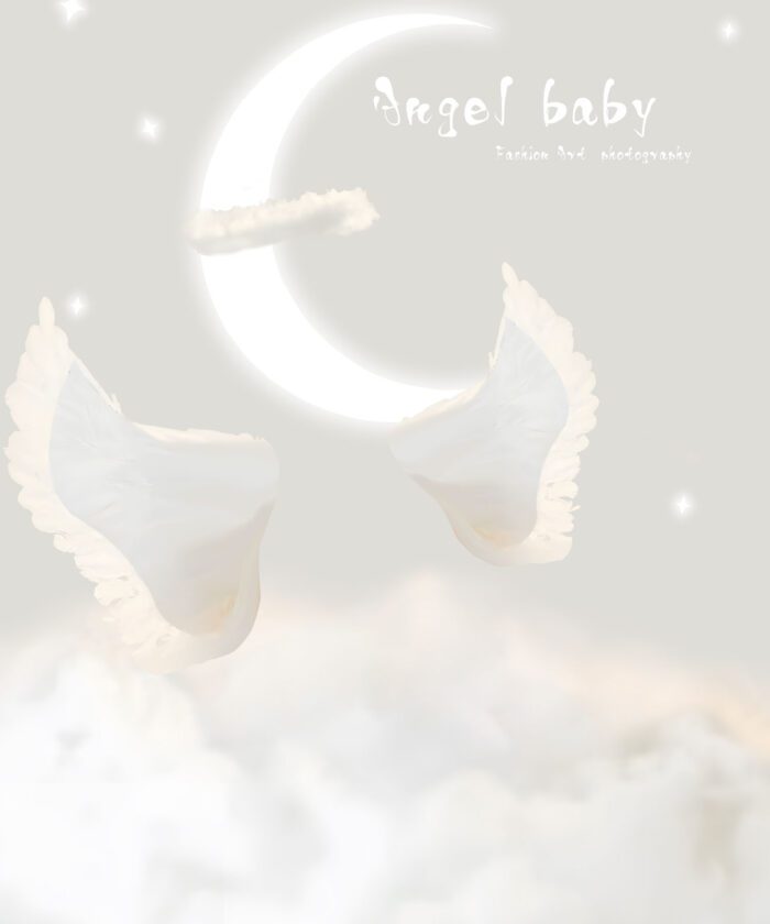 10 Background Thiên Thần Nhỏ Tone Màu Trắng Ngà Dễ Thương (PSD)