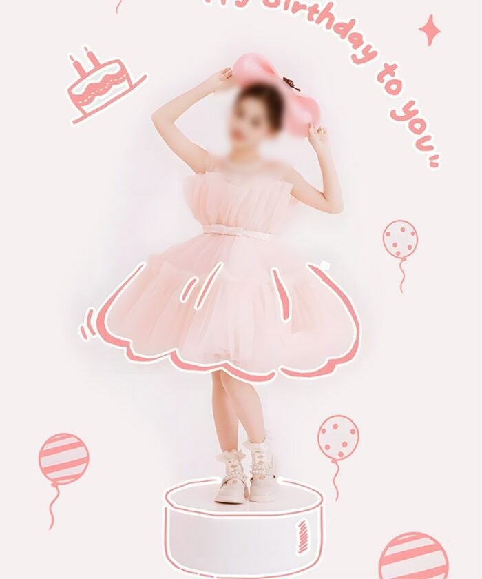 09 PSD Ảnh Sinh Nhật Bé Gái – Tông Hồng Dễ Thương, Thiết Kế Hand-Drawn