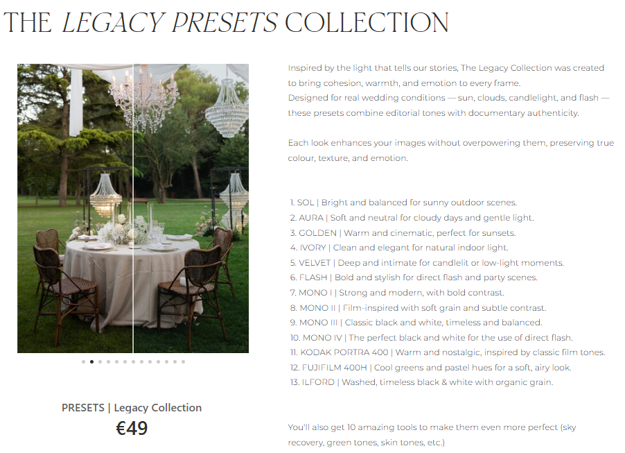 The Legacy Presets Collection – Bộ Preset Cưới Tái Hiện Cảm Xúc, Ánh Sáng Và Sự Thật (XMP) 49 shopthietke com anh 127