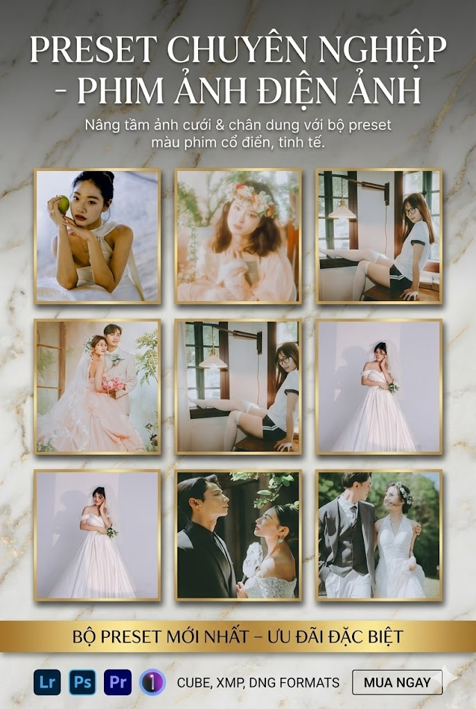 07 Tone Màu Film Cổ Điển Dành Cho Ảnh Cưới Trung Quốc (XMP/DNG/CUBE)