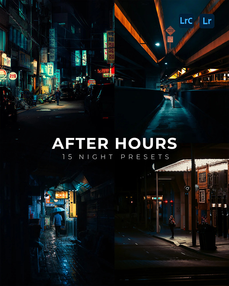 After Hours – 15 Preset Lightroom Chụp Đêm | Biến Ảnh Thiếu Sáng Thành Điện Ảnh (XMP/DNG)
