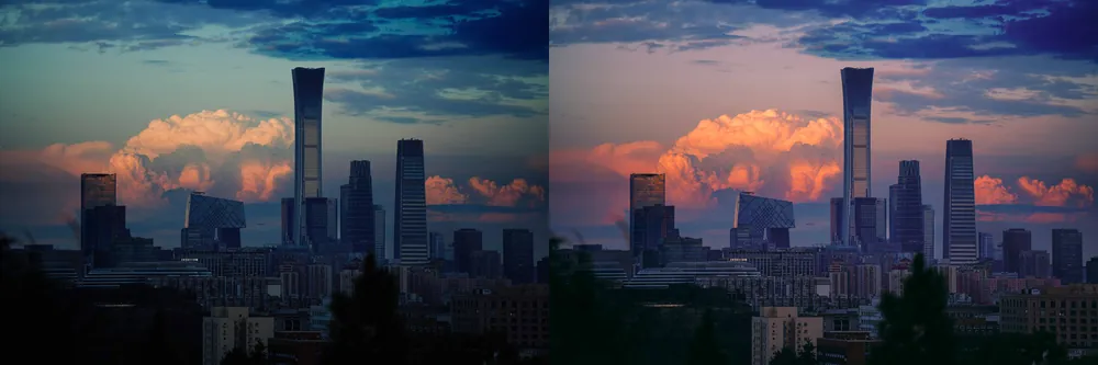 shopthietke com 3 CBD晚霞原图 3 CBD晚霞调色 web collage