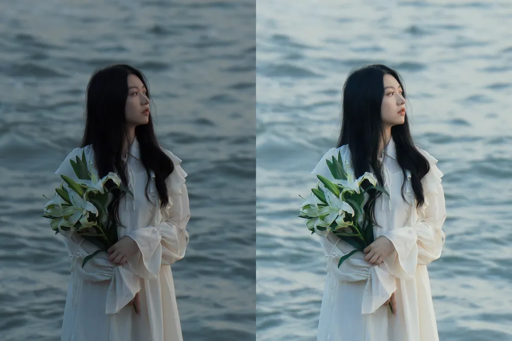 18 Preset NAG Trung Quốc Lý Minh Tinh Dành Cho Ảnh Chân Dung (XMP/DNG) 67 shopthietke com LMX 人像海边胶片暖原图11.jpg LMX 人像海边胶片暖调色11 web collage