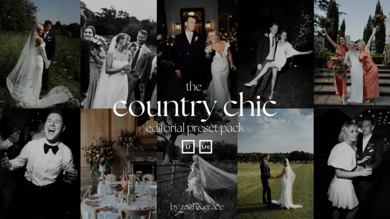 Country Chic Preset Pack – Editorial Wedding Look Chuẩn Tạp Chí Từ Zach & Grace (XMP)