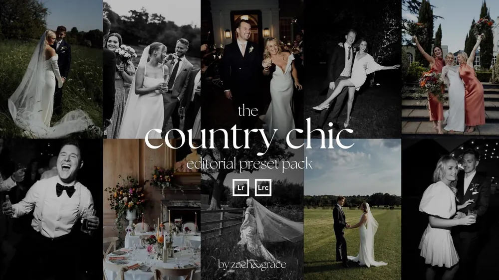 Country Chic Preset Pack – Editorial Wedding Look Chuẩn Tạp Chí Từ Zach & Grace (XMP)