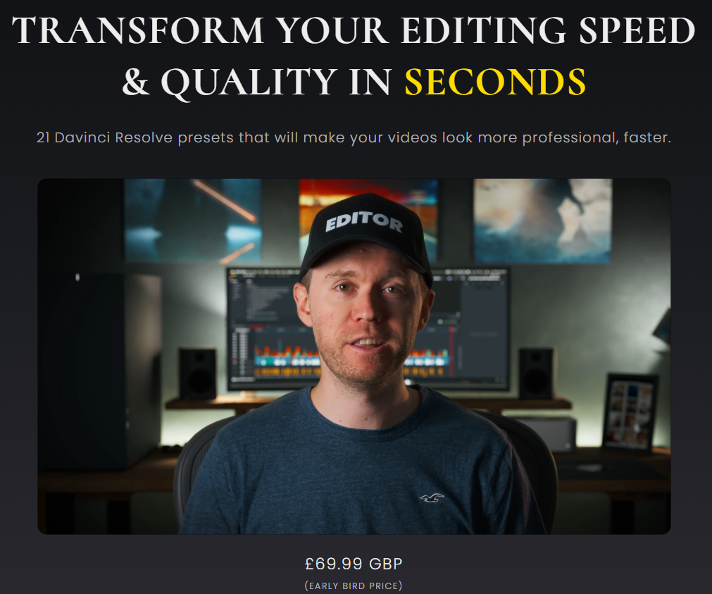 Greg Edits Video – Essentials Preset Pack For DaVinci Resolve